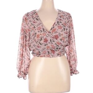 American Eagle floral wrap top size XL